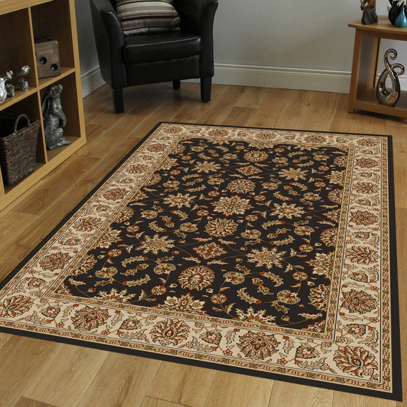 Tapis rond brun / ivoire Como, Rectangle 9 pi 10 po x 12 pi 10 po