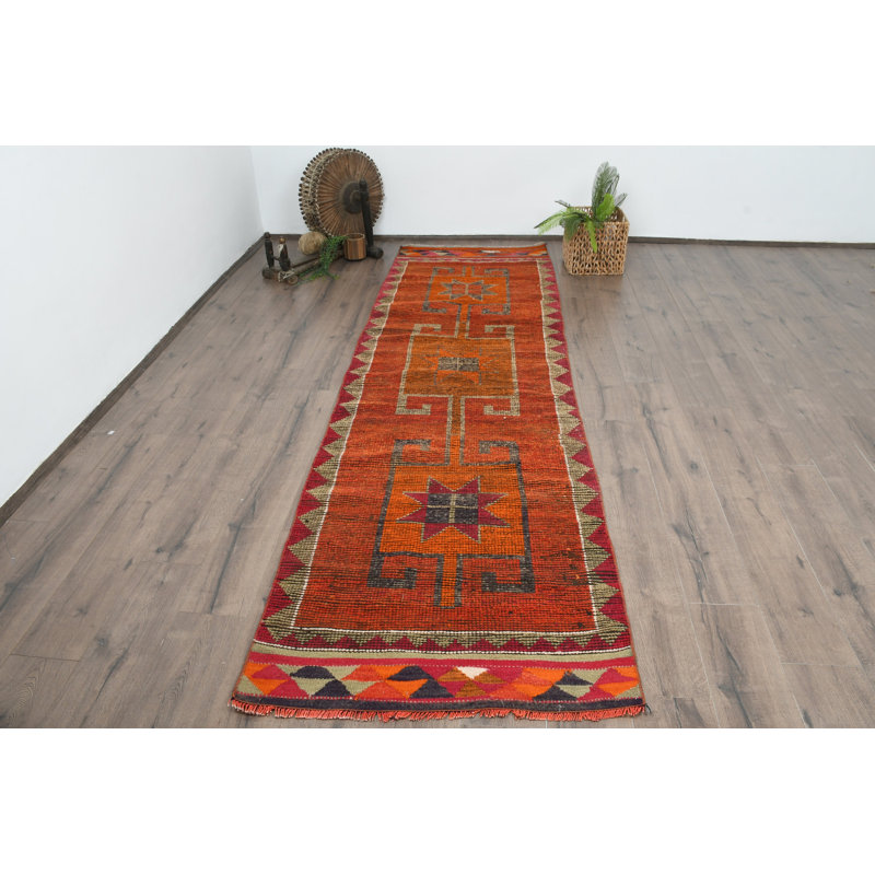 Vintage Wool Patchwork Runner, 3.0 x 10.5 Ft Rug