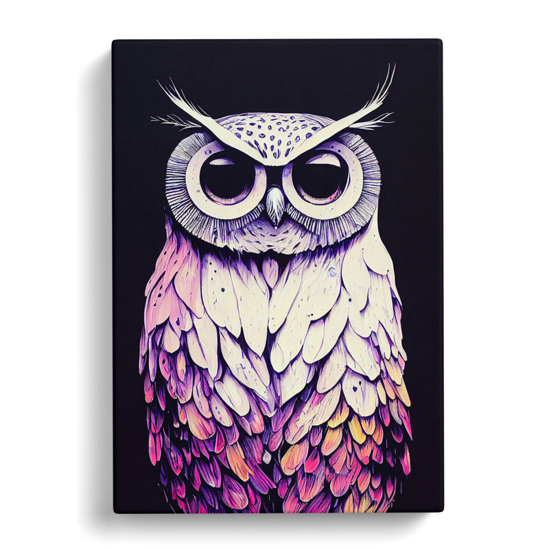 Splashed Owl No.7 - Wrapped Canvas, 76cm H x 50cm W x 3cm D