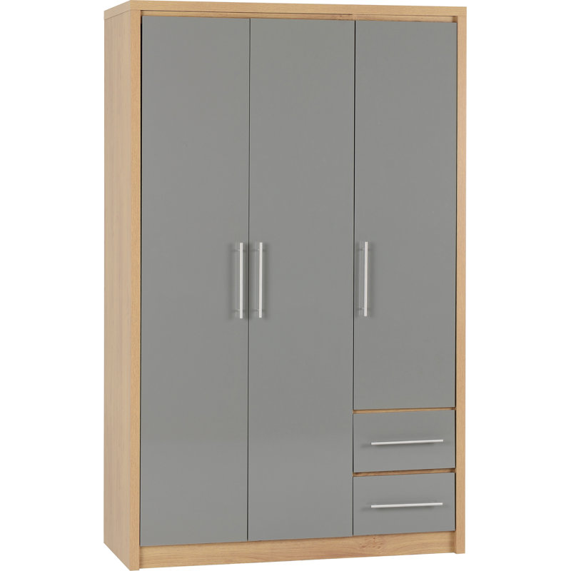 Louisa 3 Door Wardrobe, Grey