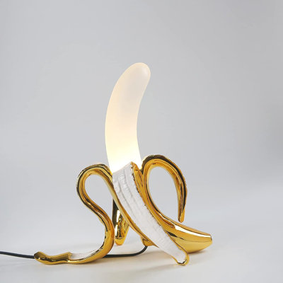 Lampe de bureau moderne en résine Banana, pour décor de chambre à coucher décorative, or