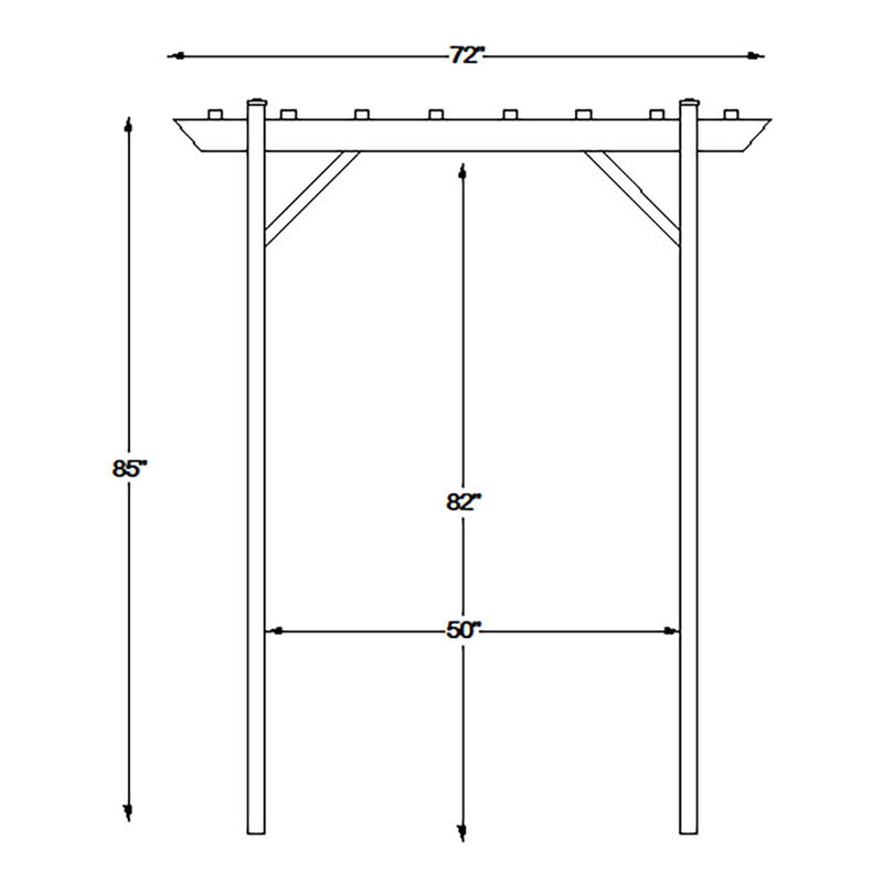 Wellington 72'' W x 41'' D Polyvinyl Chloride (PVC) Arbor, Mocha