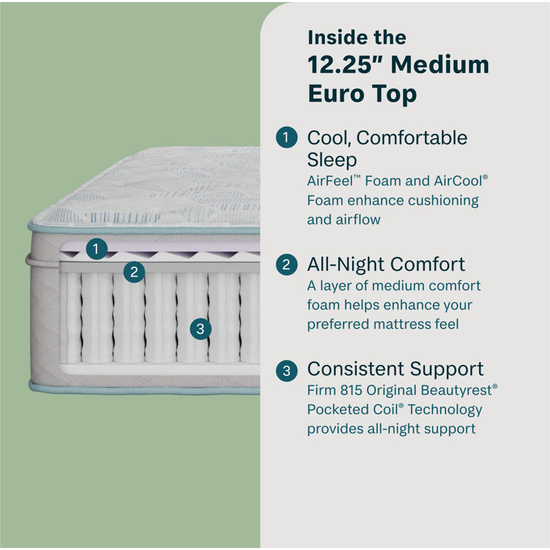 Beauty Sleep Twin XL Gray Euro Top Gel Memory Foam Mattress
