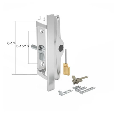 Poignée de porte en verre coulissante 3-15 / 16 po en bois avec aluminium