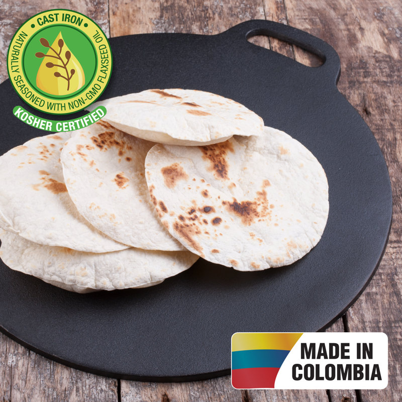 Victoria Cast Iron Round Reversible Griddle, 15" W