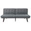 Canapé-lit futon convertible gris moderne de 63 po avec dossier réglable à 5 positions pour les petits espaces et les chambres d'amis-158069687