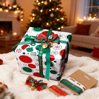 Christmas Decorations Large Size Christmas Wrapping Paper 118IN Roll 80 Gsm Thick Gift