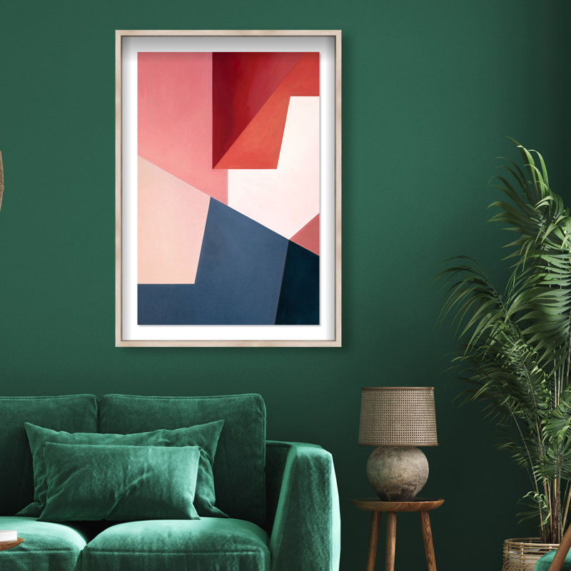 Aleranto Shadowbox Abstract Print by Oliver Gal, Black Frame, 10 x 15, 46.5"H x 31.5"W, Natural Oak Frame