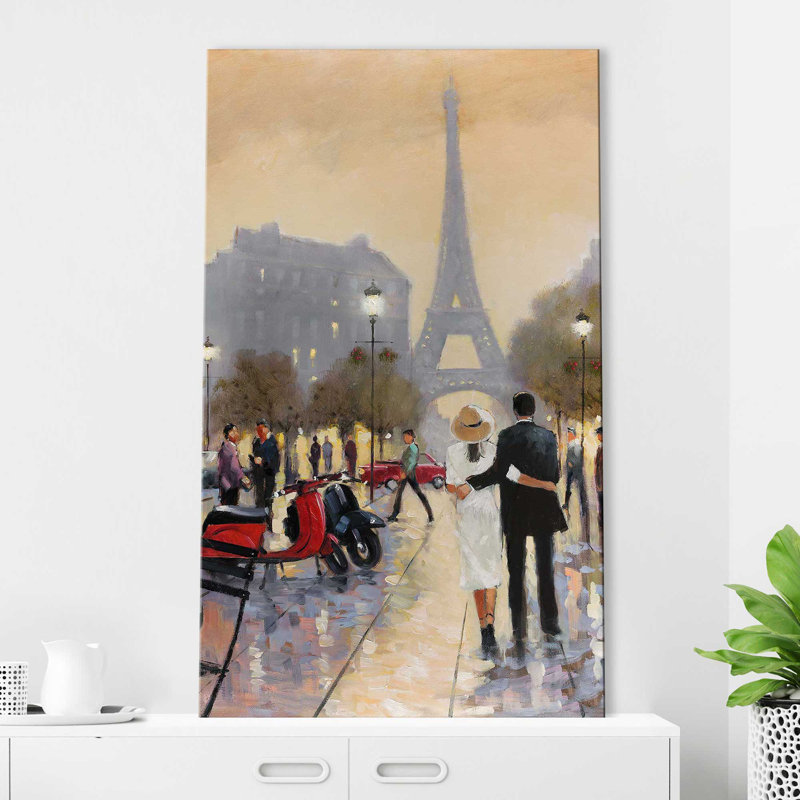 Paris Stroll par - Peinture, Toile tendue, H 48 po x l 28 po x P 1,5 po