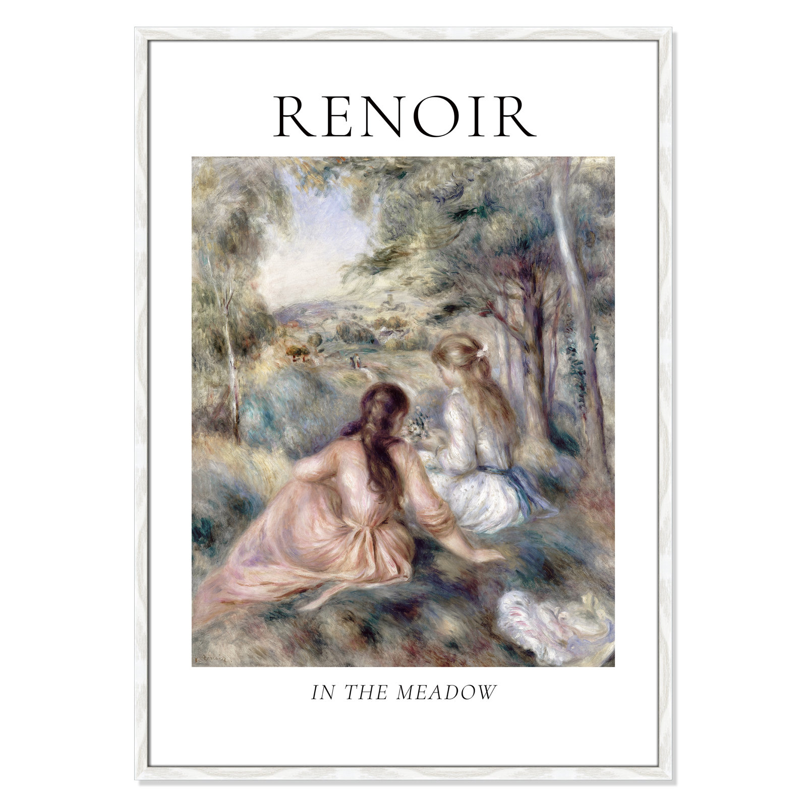 Old Masters Collection "In the Meadow" Print, White Single Picture Frame, No, 41.5" H x 29.5" W x 0.75" D