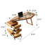 Bureau 66,93 "Modern Light Luxury Creative Design - plateau en verre trempé, structure en bois massif, tiroirs rotatifs-263656250