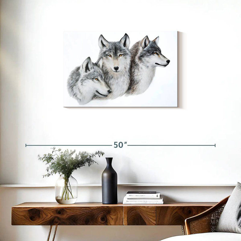 Famille de loups de neige Brampt, H 20 po x l 30 po