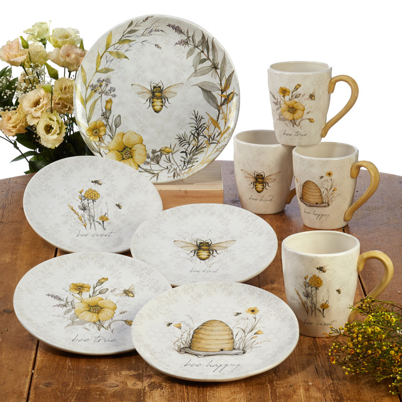 Certifié International Bee Sweet Set / 4 assiettes à salade 4 pièces