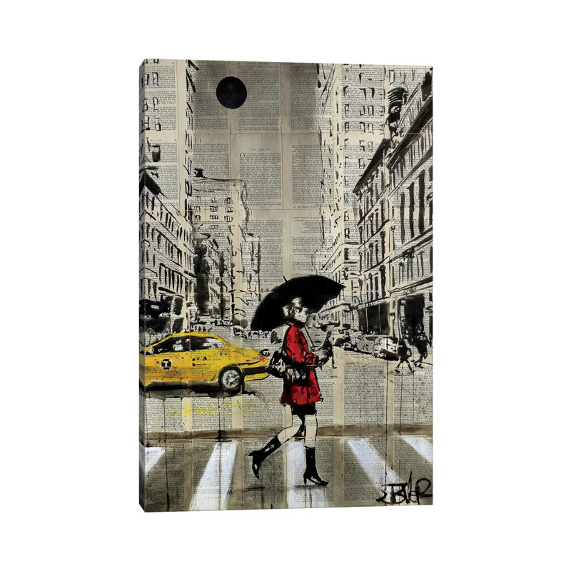 Red Coat by Loui Jover - Wrapped Canvas Print, 66.04 cm H x 45.72 cm W x 3.175 cm D