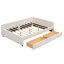 Lit plateforme tapissier avec port USB et 2 tiroirs de rangement-1655272596