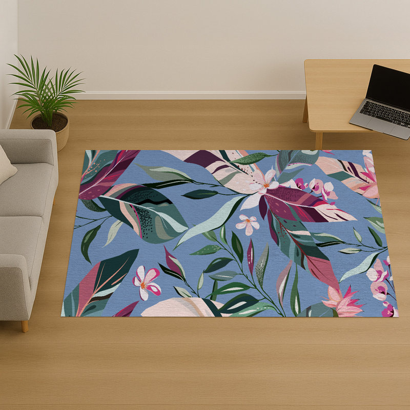 Floral Area Rug, Rectangle 155 x 230 cm