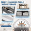 Table à langer pliable réglable en hauteur avec roulettes et tiroirs de rangement-1044295618