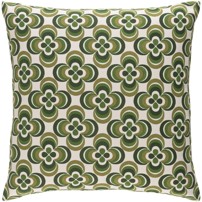 Housse de coussin en coton Trudy, Olive multicolore