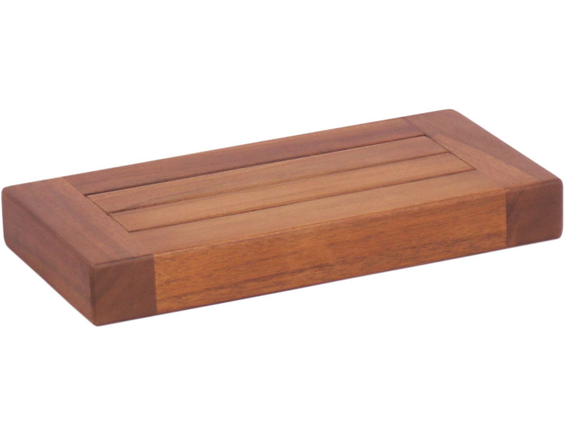 12" Obi OptiAREA Floating Teak Wall Shelf, 2" H x 12" W x 6" D