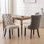 Modern Side Dining Chair,Tufted,Thickened Fabric Chairs With Wood Legs,Set Of 2