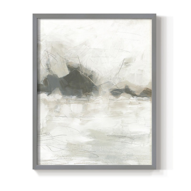 Horizon Break I, reproduction encadrée - bois massif, H 10 po x l 8 po, Gris