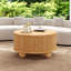 Table basse ronde à cannelures avec porte coulissante-1098481733
