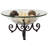 Buettner Tempered Glass Kitchen Clear Serving Bowl with Black Metal Scroll Stand