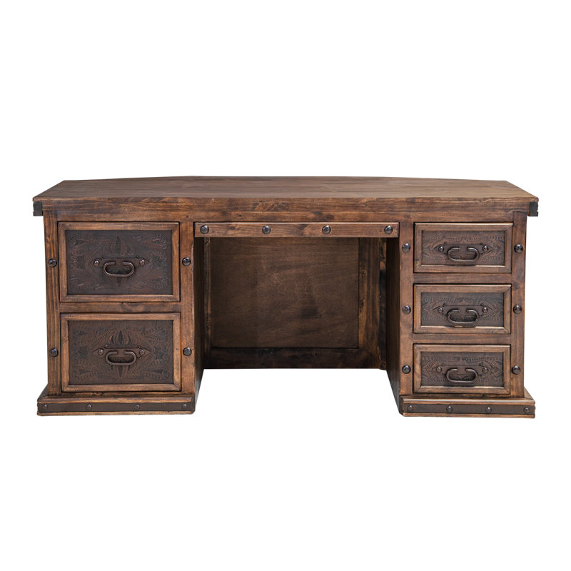 High Plains Tooled Leather Executive Desk