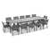 Vivant 12 - Person Metal Patio Dining Set with Extendable Rectangular Table , Cushions Included