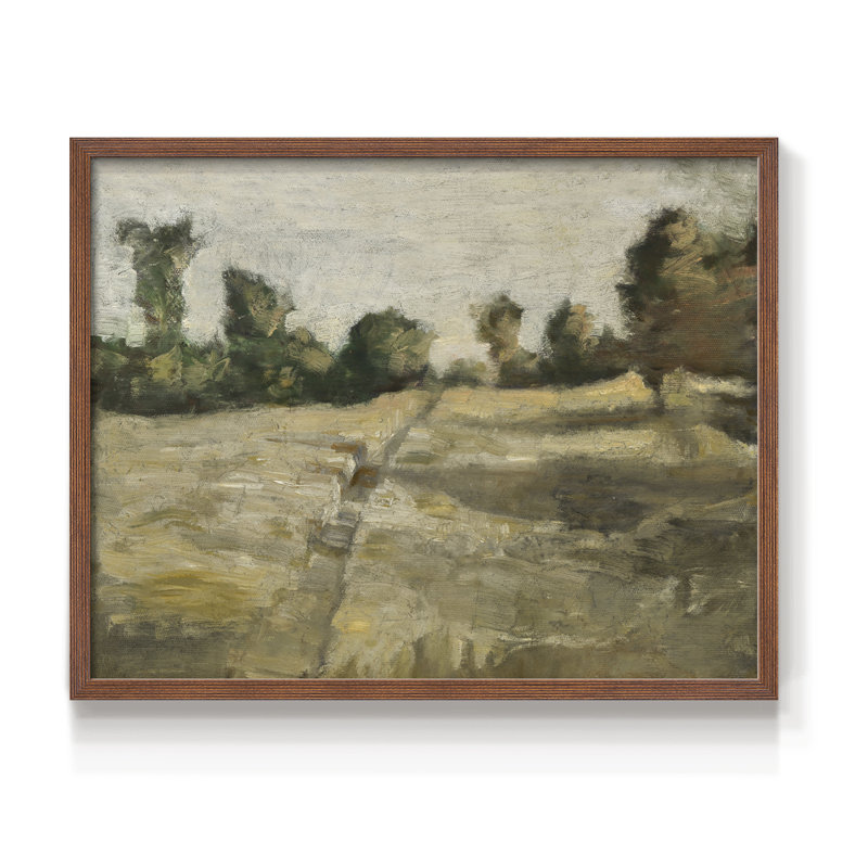 Paysages rétro-DCLXI-impression encadrée - réaménageable, Noyer, H 22 po x l 28 po