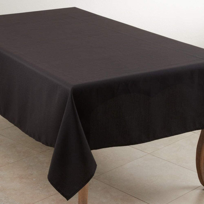 Daisylynn Rectangular Polyester Tablecloth, 108" L x 90" W, Black