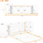 Grand lit blanc avec options de rangement - Polyvalent pour les armoires peu encombrantes, idéal pour le travail au bureau-1148414336-1148414337
