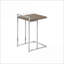 Table basse en forme de C compacte en stratifié brun Chrome métallique, facile à déplacer pour le salon / la chambre à coucher
