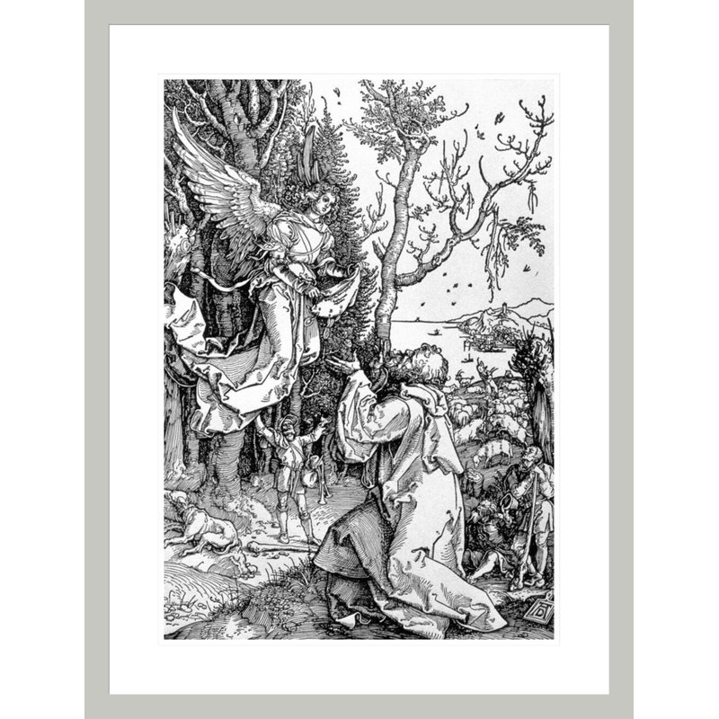 Joachim et l'ange de la série «Life of the Virgin» par Albrecht Dürer, impression giclée sur cadre, H 29,5 po x l 22,51 po