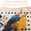 Tabouret carré en velours côtelé jaune, confortable pour une utilisation comme meuble-lavabo à haute résilience et structure stable, doux au toucher, mousse, repose-pieds idéal ou aucune installation requise-131102709