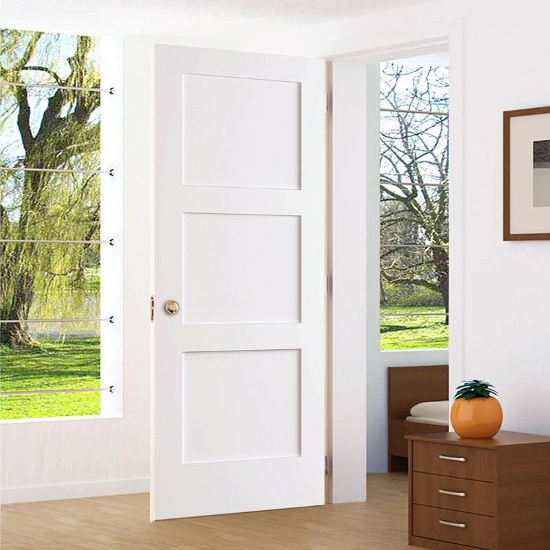 Primed White 80'' x 24'' 3-Panel Shaker Door