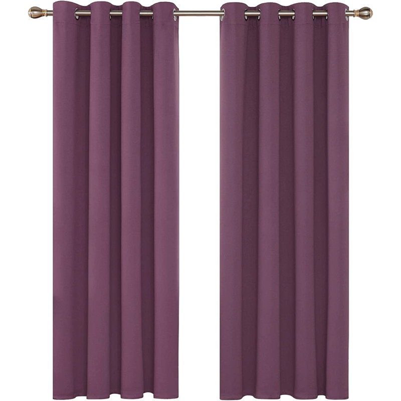 Blackout French Door Curtain Pair, 117 W x 214 D cm, Purple