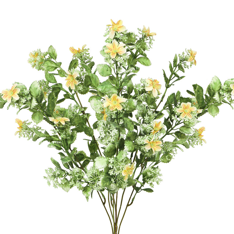 Bouquet de tiges de fleurs artificielles, Jaune