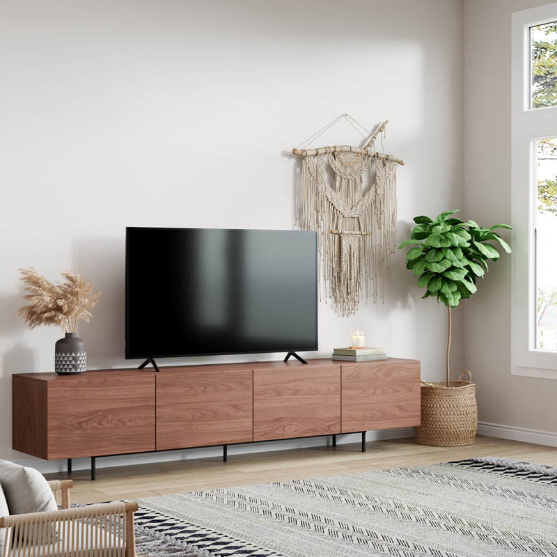 Meuble télé 86,5 po avec gestion des câbles et rangement