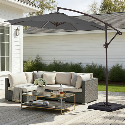 Beeram 120'' Round Cantilever Umbrella with Counterweight