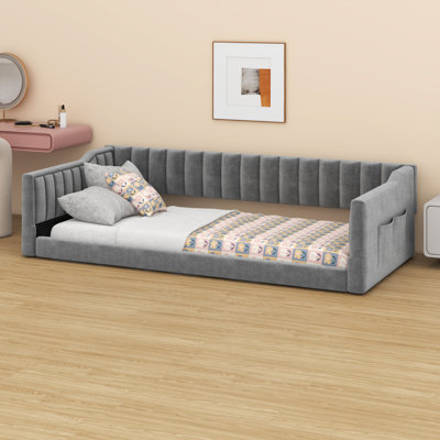 Upholstery Daybed With Side Storage Pocket, Velvet Sofabed For Living Rooms by Mercer41