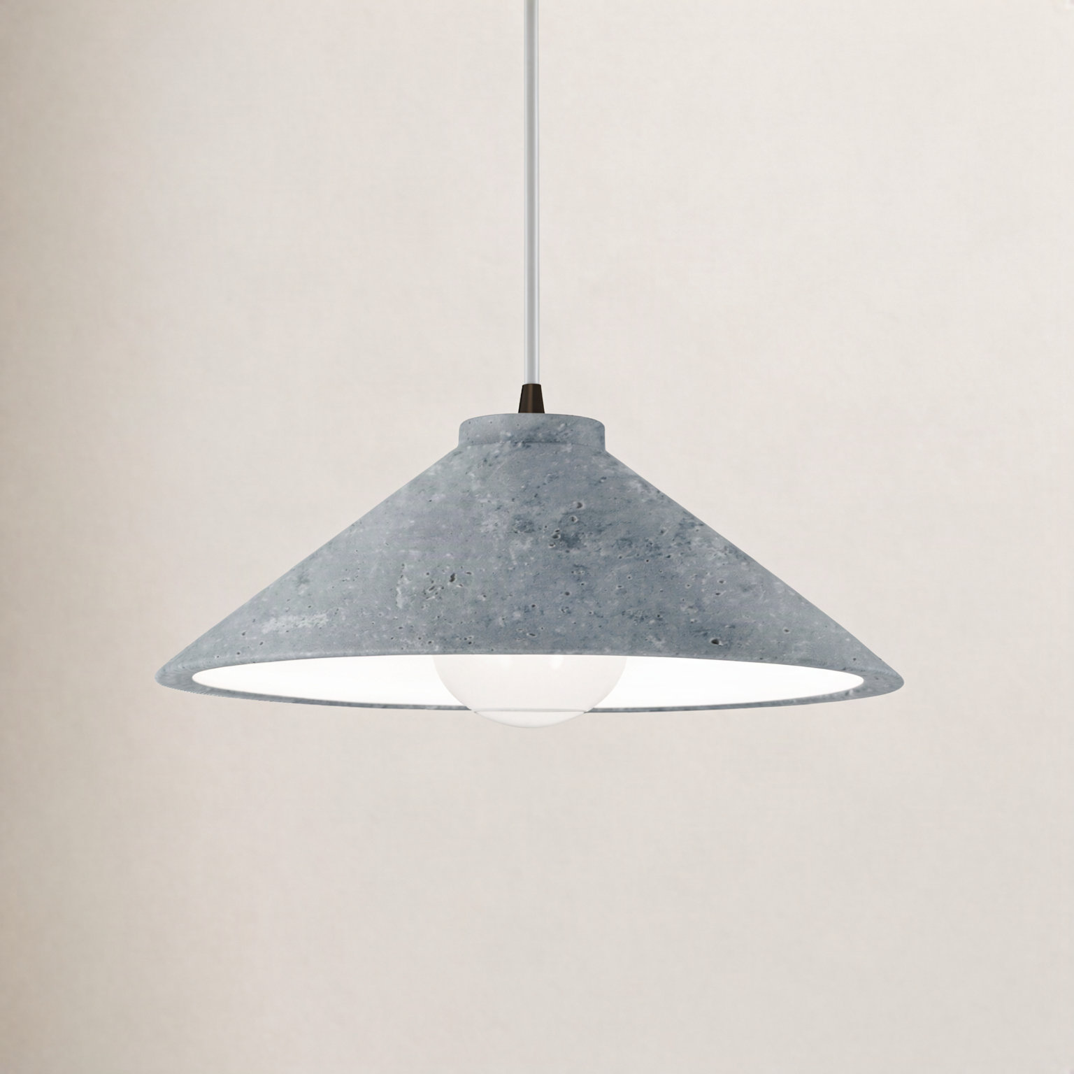 Leni Dimmable Cone Single Light Pendant, Concrete, Dark Bronze