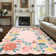 Floarl Machine Washable Rug with Rubber Backing for Living Room Modern Non-Slip Dining Room Rug Easy-Cleaning Floor Carpet for Bedroom Dorm Playroom