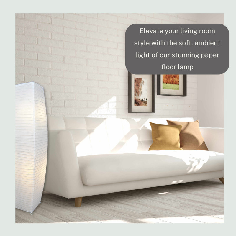 Lydell 50'' White Column Floor Lamp