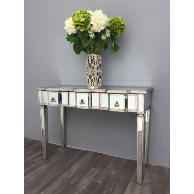 Broussard 112cm Glass Top Console Table