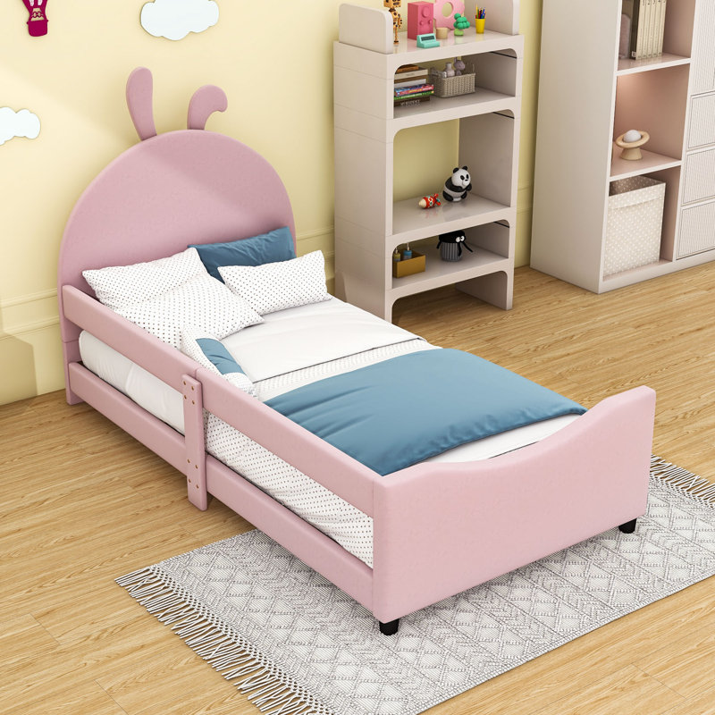 Allinah Upholstered Platform Bed, Pink