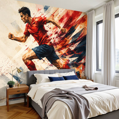 Papier peint adhésif auto-adhésif moderne pour la chambre à coucher L 69 po x l 96 po Peel and Stick
