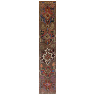 Vintage Turkish Village Rugs One-of-a-Kind Runner 2'1" X 11'10" Area Rug