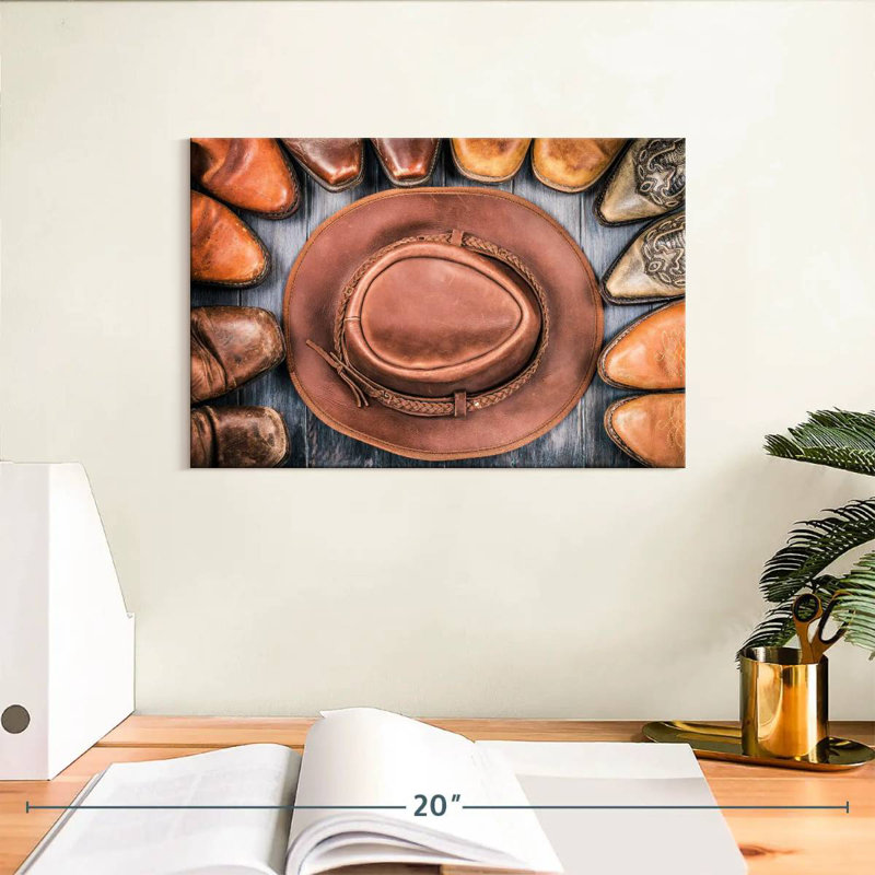 Lelar Cowboy Boots And Hat, 8" H x 12" W