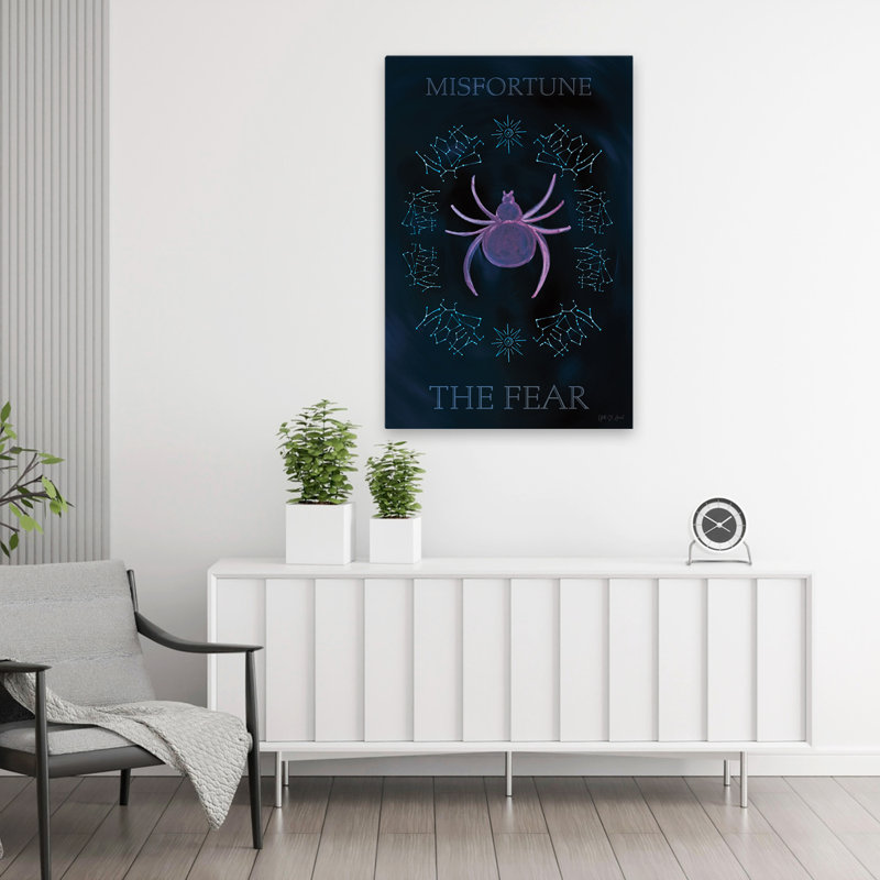 Mystique Fortune VII - art céleste mystique noir et bleu, H 36 po x l 24 po